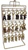 Thin Brass Initial Keyrings Rack 6x18