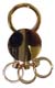 Brass Round 3 Ring Deluxe Keychain