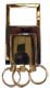 Two Tone 3 Ring Square Bottom Deluxe Keychain