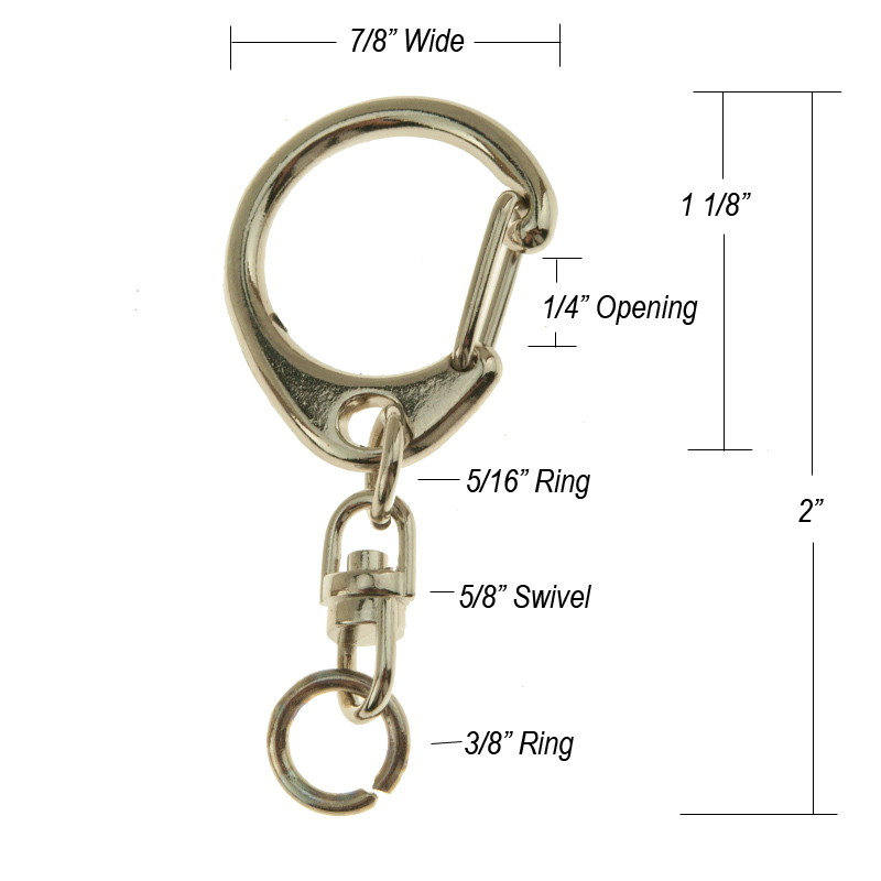 Gate Latch with Swivel HIQ Snap Assembly Nickel Plated