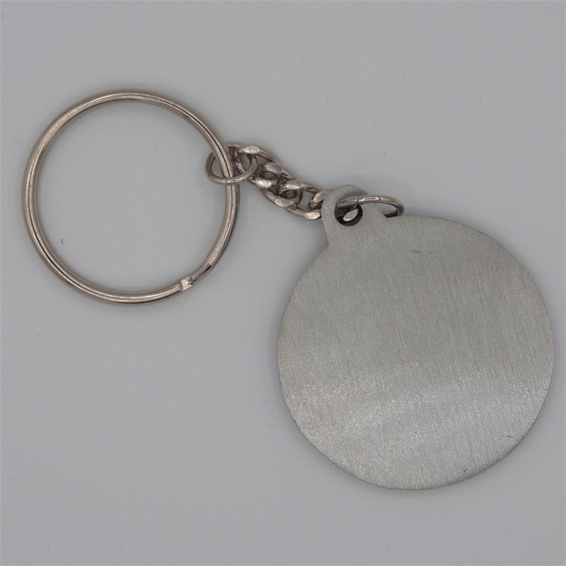 Pewter Emt Round Filled Keychain key ring