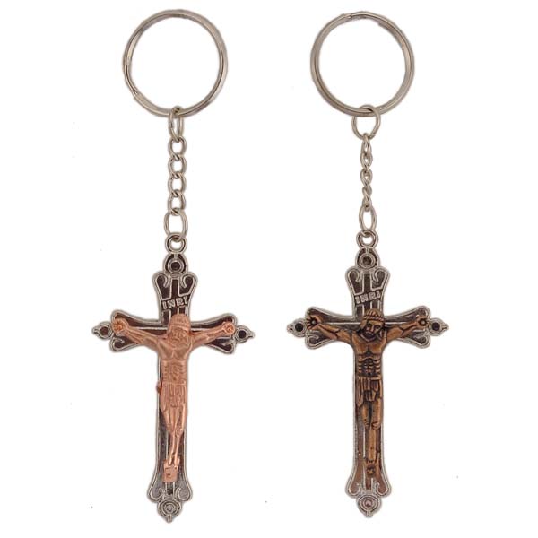 Metal Cross Key Chain 12/Card