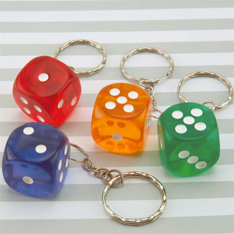 Crystal Dice Key Rings 12/Card