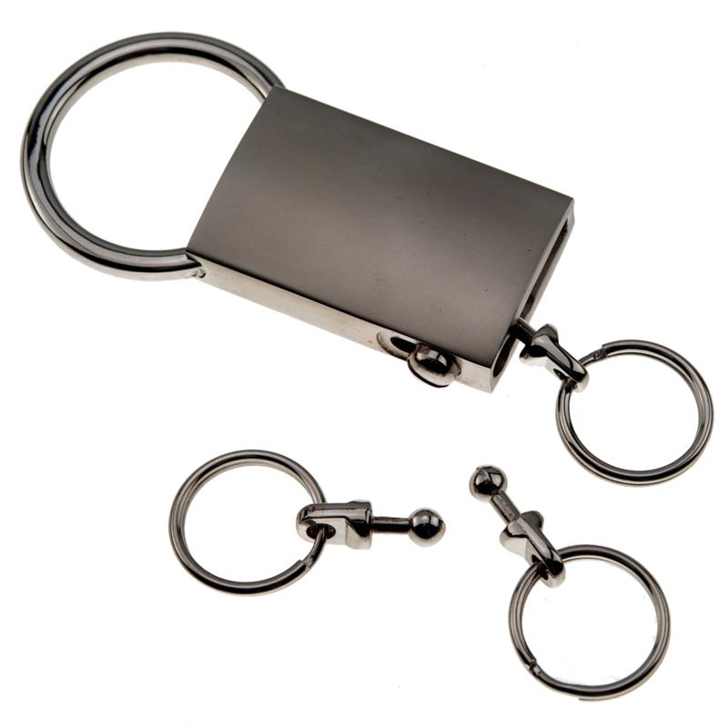 Clip With 3 Removable Rings Silver Deluxe Keychain