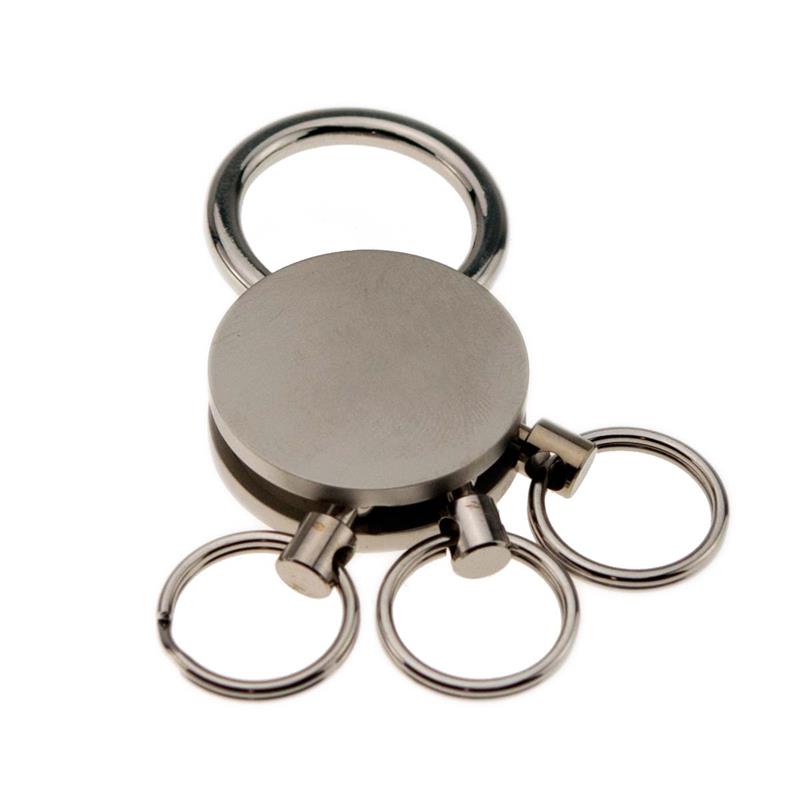Three Ring Matte Silver Deluxe Keychain