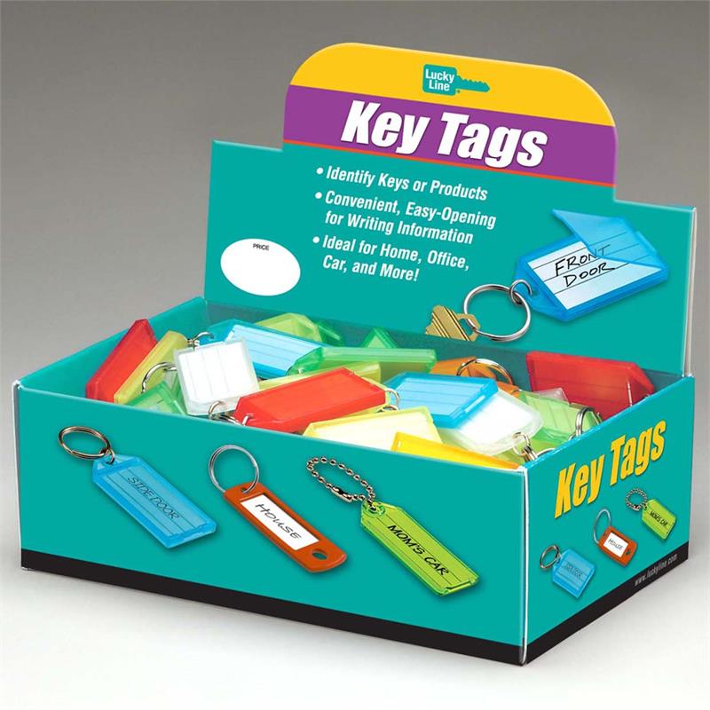 Lucky Line Key ID Tag with Flap 100 to a Box Assorted Colors