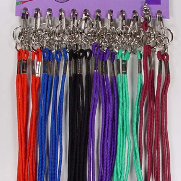 Neckstring Lanyard Key Holder 24/Card Assorted