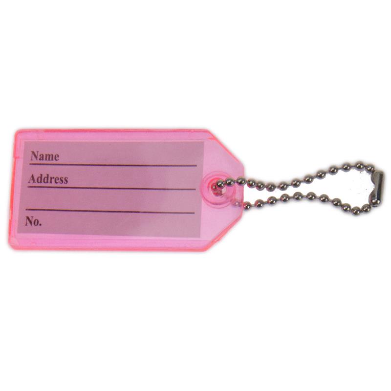 Key Identification Tag Plastic With Beaded Chain Bulk by Color (25 PK)