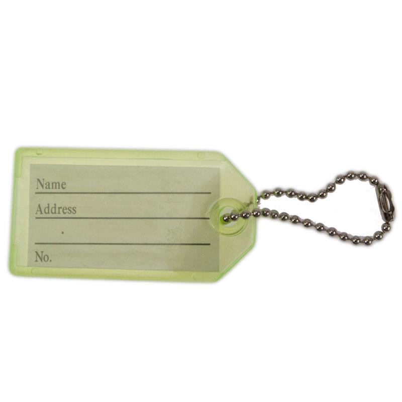 Key Identification Tag Plastic With Beaded Chain Bulk by Color (25 PK)