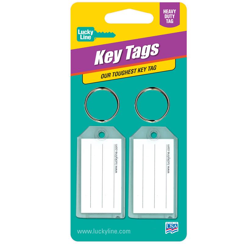 Extra Strength Large Key ID Tag with Split Ring Clear Only 2 to a Card