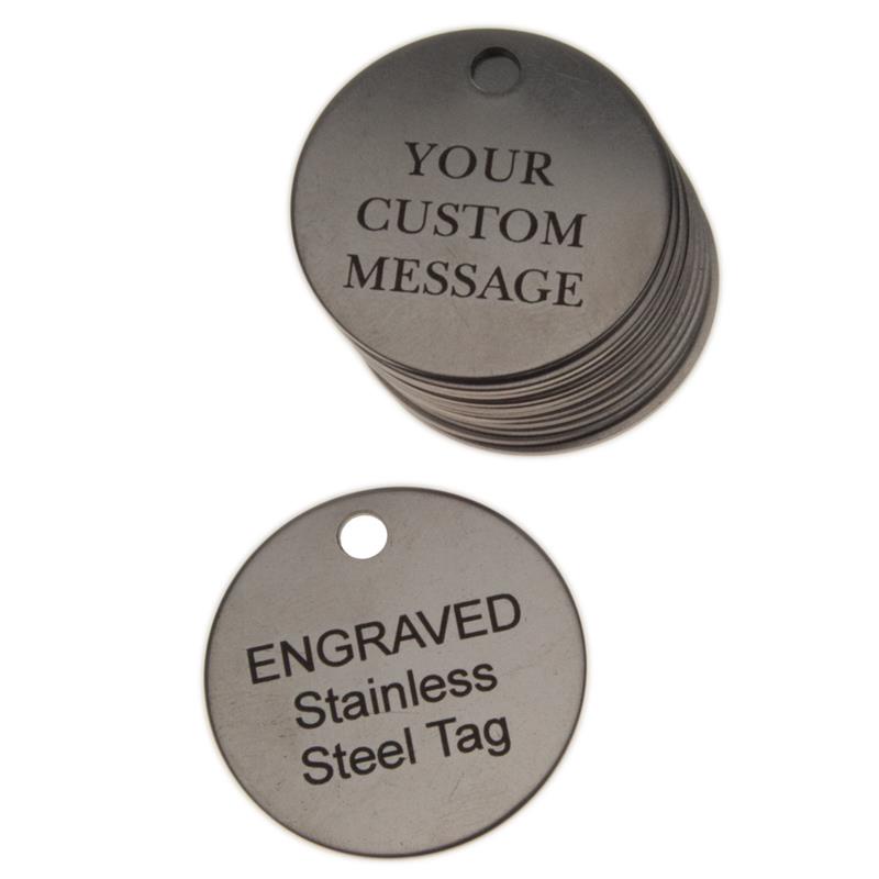 1.25 Inch Round Stainless Steel Custom Engraved Tag Type 304