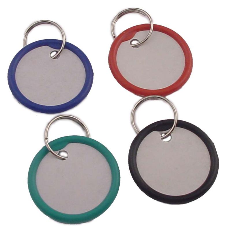 Round Paper Key Tag With Plastic Rim 1 1/4 Inch