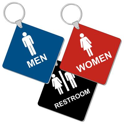 Engraved 3 inch Diamond Shape Restroom Keytags Engraved 3 inch Diamond Shape Restroom Keytags
