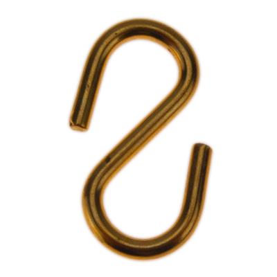 Brass Plated S Hook 1-1/8in for Assembly Bulk Each Brass Plated S Hook 1-1/8in for Assembly Bulk Each