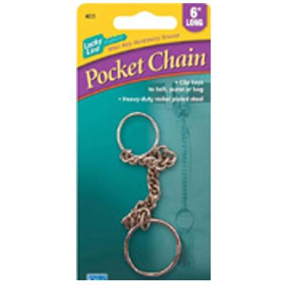 Lucky Line 6.5 Inch Pocket Chain with Two Rings 1/Card Lucky Line 6.5 Inch Pocket Chain with Two Rings 1/Card