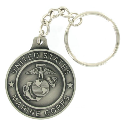 Pewter Marines Logo Key Chain Pewter Marines Logo Key Chain