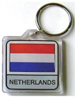 Netherlands Flag Keychain Acrylic