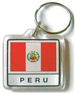 Peru Flag Keychain Acrylic