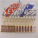 Square Metal Photo Holder Key Chain
