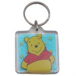 Winnie The Pooh Square Lucite Keychain Disney
