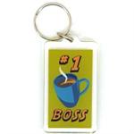 Funny Saying Key Chain That Reads: #1 Boss