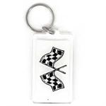Funny Saying Key Chain That Reads: Racing Flag Checkered