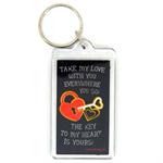 Funny Saying Key Chain That Reads: Take My Love With You Everywhere You Go (Key to My Heart)