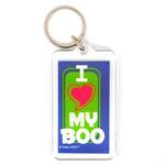 Funny Saying Key Chain That Reads: I (Heart) My Boo