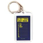 Funny Saying Key Chain That Reads: 10 Best Things About Women (list)