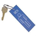 Engraved Mens Restroom Key Tag Small Silhouette Rectangle