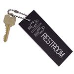 Engraved Restroom Key Tag Small Silhouette Rectangle