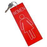 Engraved Womens Room Key Tag Jumbo Silhouette Rectangle