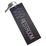 Engraved Restroom Key Tag Jumbo Silhouette Rectangle