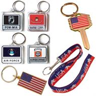 USA key chains and keyrings